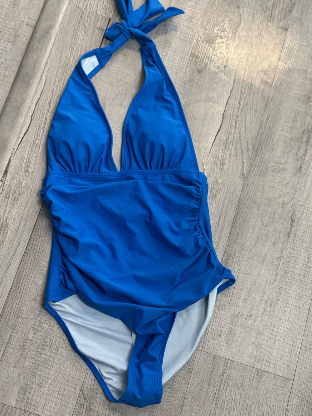 Cupshe Electric Blue Halter One-Piece Swimsuit